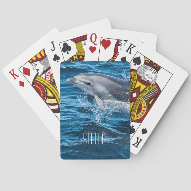 Dolphin Splashing Poker Cards (Back)