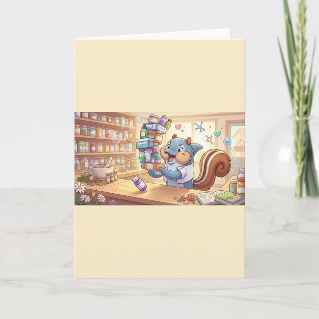 Dolphin Squirrel Apothecary Card (Front)
