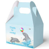 Dolphin Summer Kids Blue Birthday Favor Box