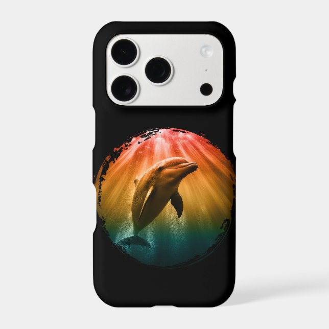 dolphin summer sea ocean sunset  iphone case (Back)