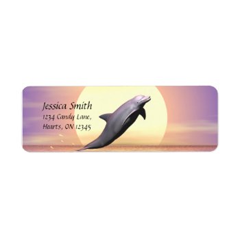 Dolphin Sun Label by Peerdrops at Zazzle