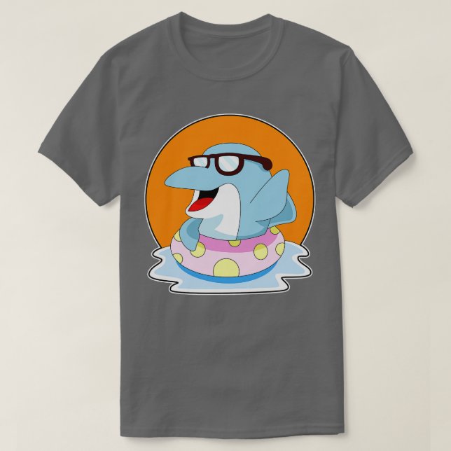 Dolphin Sunglasses  T-Shirt (Design Front)