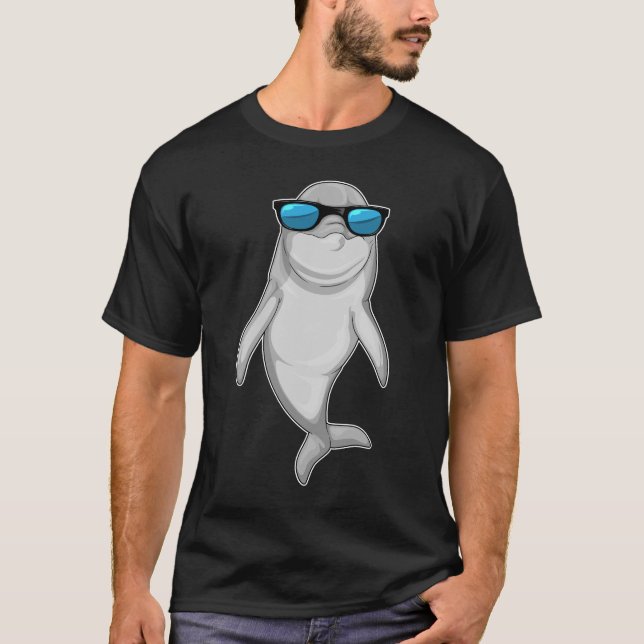 Dolphin Sunglasses T-Shirt (Front)