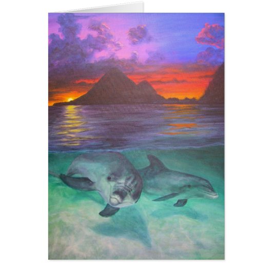 dolphin sunset cards (Front)