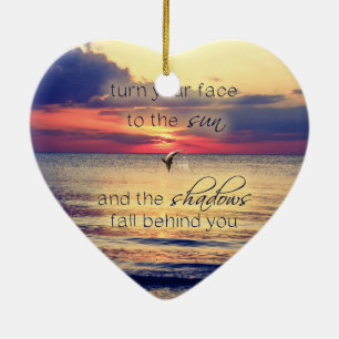 Dolphin Sunset Ceramic Ornament