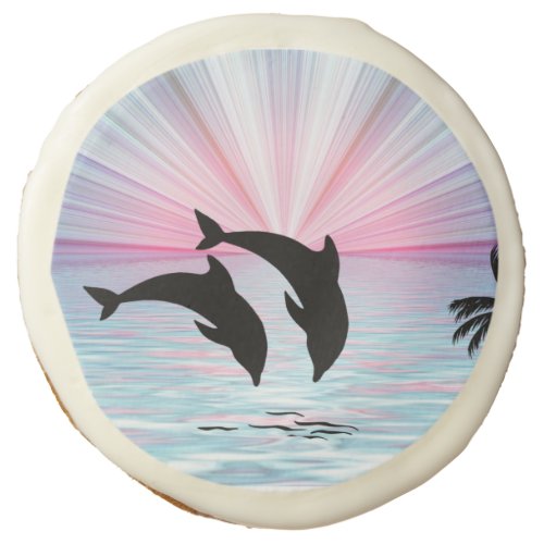 Dolphin Sunset Sugar Cookie