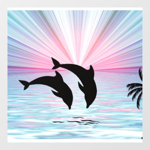 Dolphin Sunset Window Cling