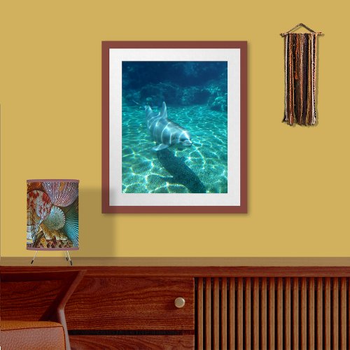 Dolphin Swimming Framed Art