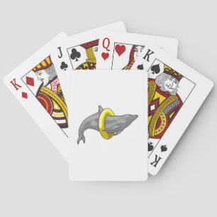 Dolphin Swimming Lifebuoy Poker Cards