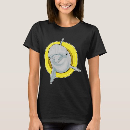 Dolphin Swimming Lifebuoy T_Shirt