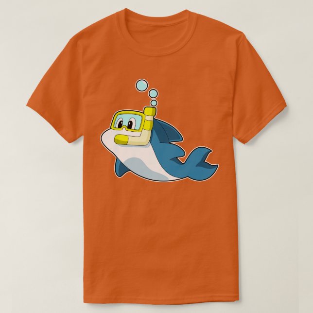Dolphin Swimming Snorkel T-Shirt (Design Front)