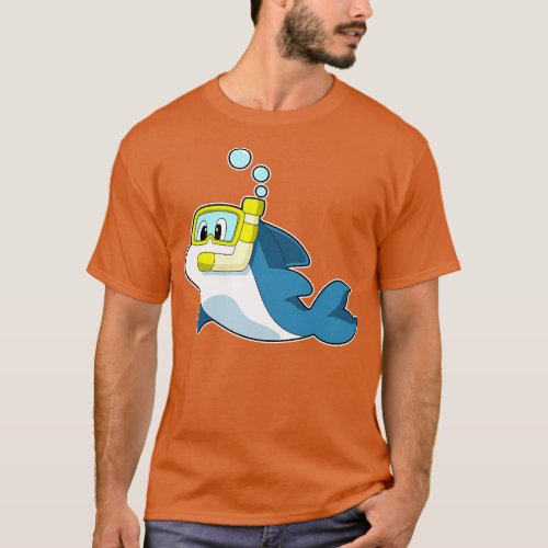 Dolphin Swimming Snorkel T_Shirt