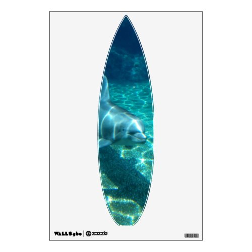 Dolphin Swimming Surfboard Wall Decal