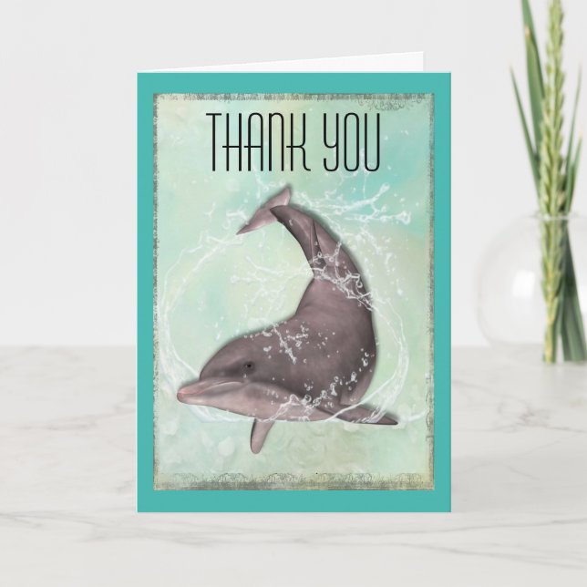 Dolphin Swimming Toward You Thank You (Front)