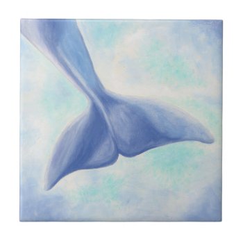 Dolphin Tail Square Tile by PainterPlace at Zazzle