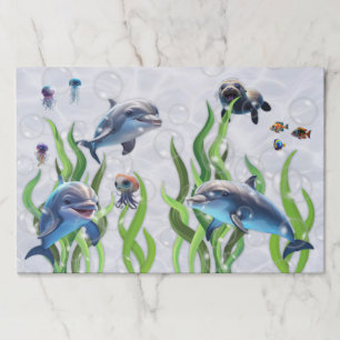 Dolphin Tank Large Tearaway Paper Placemat Pad