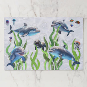 Dolphin Tank Large Tearaway Paper Placemat Pad