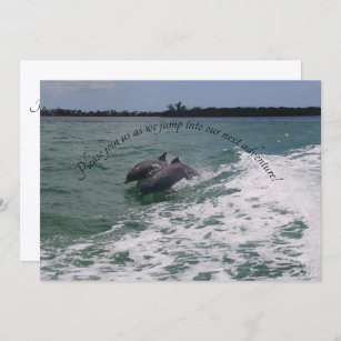 Dolphin themed wedding invitation