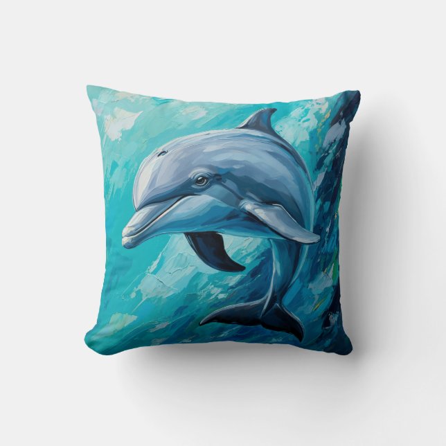 dolphin throw pillow (Front)