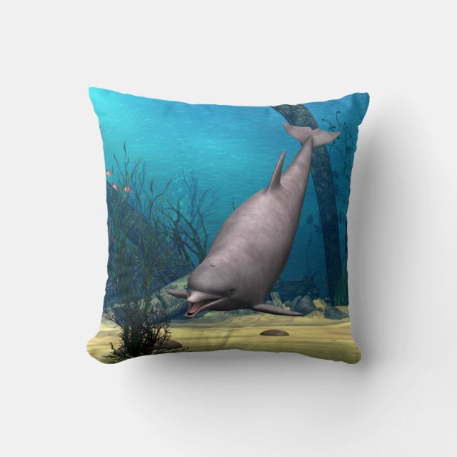 Dolphin Throw Pillow (Front)