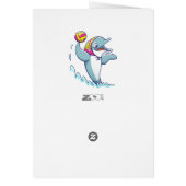 Dolphin throwing the ball while playing water polo (Back)