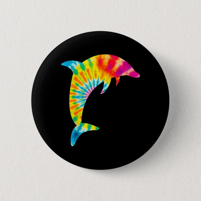 Dolphin Tie Dye Button (Front)