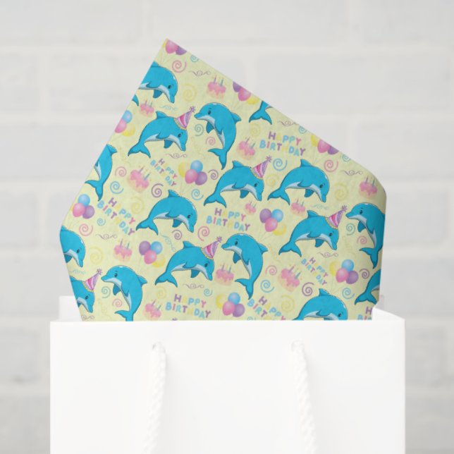 Dolphin Tissue Paper in Yellow (Gift Bag)