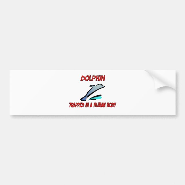 Dolphin trapped in a human body bumper sticker (Front)