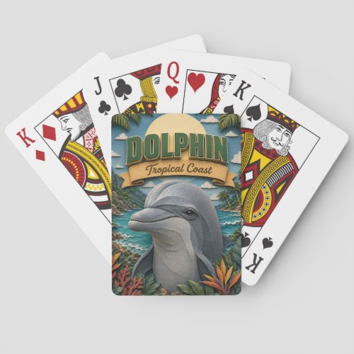 Dolphin Tropical Coast POPCUT Poker Cards