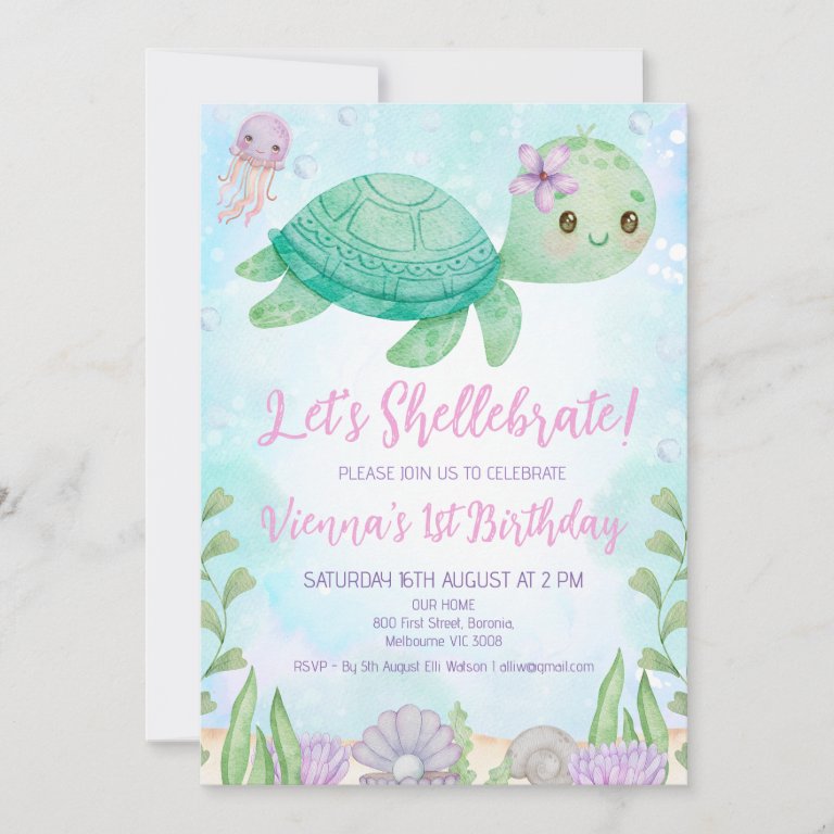 Dolphin Under the Sea 1st Birthday Invitation