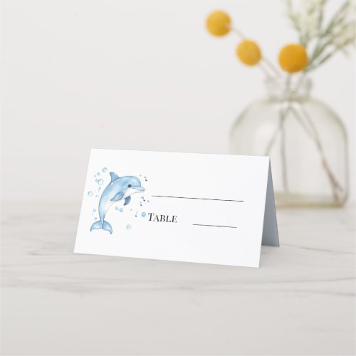 Dolphin under the sea Baby Shower Place Card