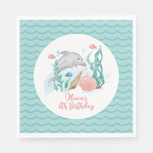 Dolphin Under the Sea Birthday Napkins