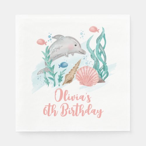 Dolphin Under the Sea Birthday Napkins