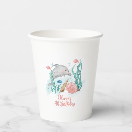 Dolphin Under the Sea Birthday Paper Cups