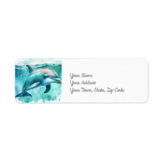 Dolphin Under the Sea Coastal Beach Label