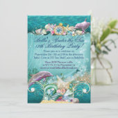 Dolphin Under the Sea Party Invitations (Standing Front)