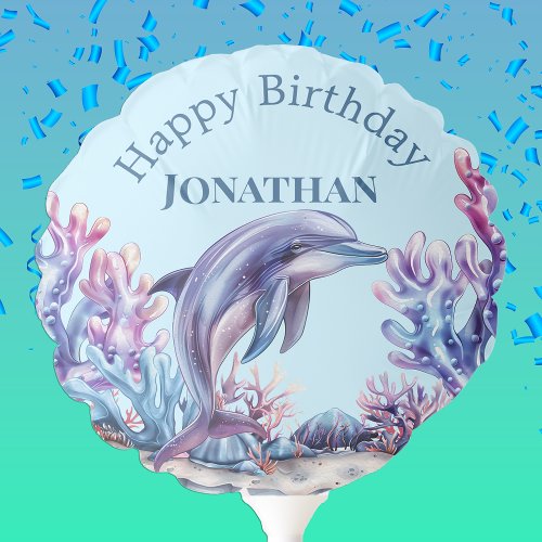 Dolphin Under the Sea Personalized Birthday Balloon