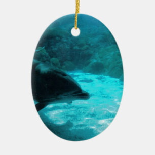 Dolphin Under Water Ceramic Ornament