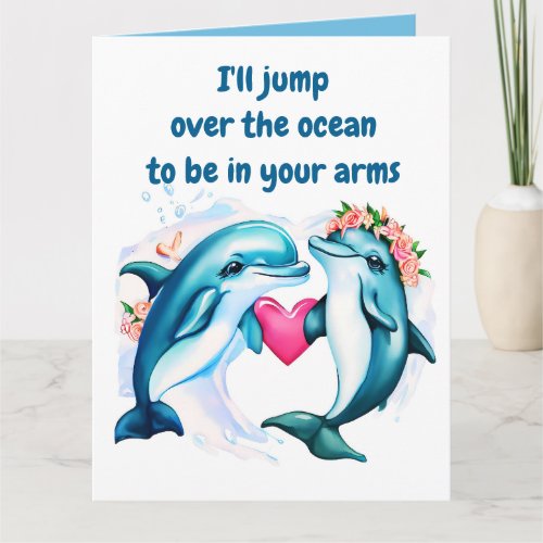 Dolphin Valentines Day Card