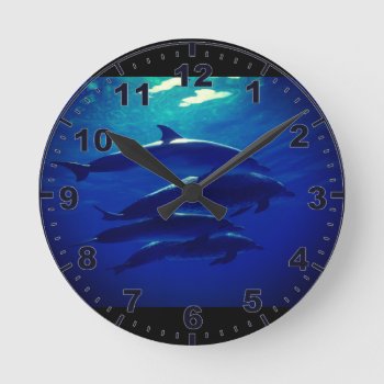 Dolphin Wall Clock by JeanPittenger_7777 at Zazzle