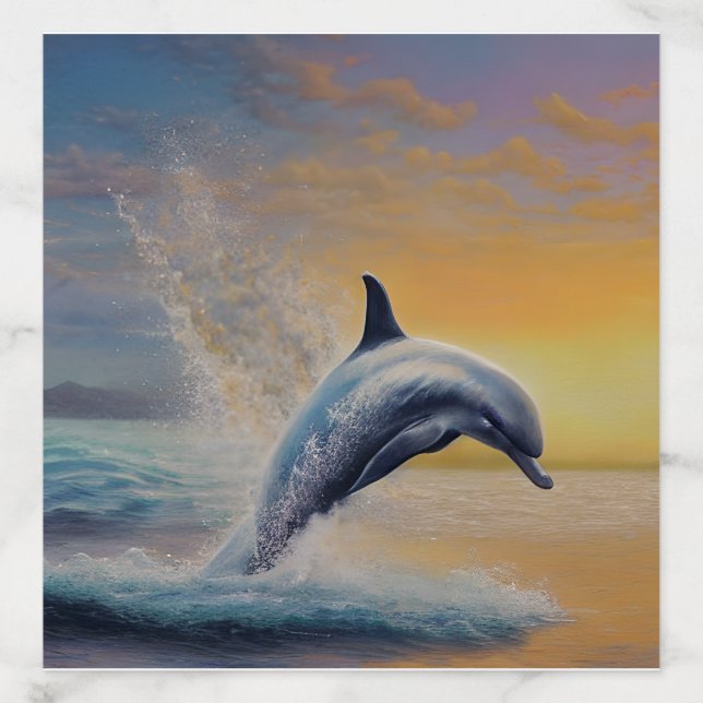 Dolphin Watercolor Envelope Liner (Design)