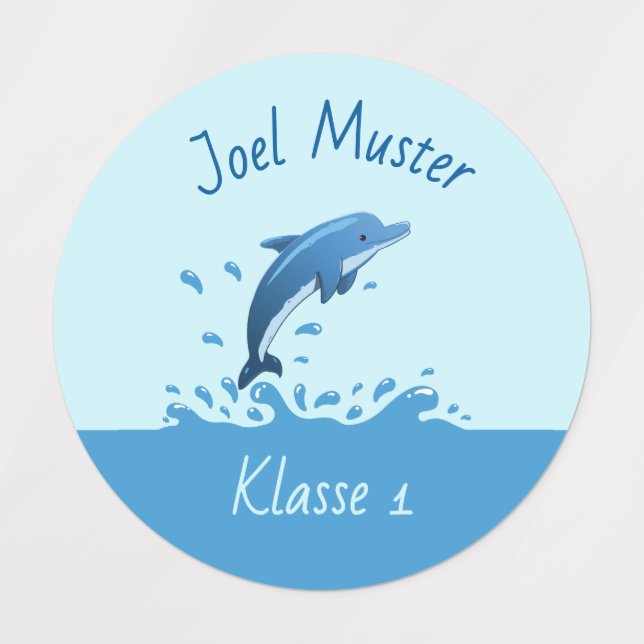 dolphin | waterproof children's labels (Design 1)