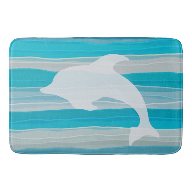 Dolphin&Waves, Gel Art Bath Mat (Front)
