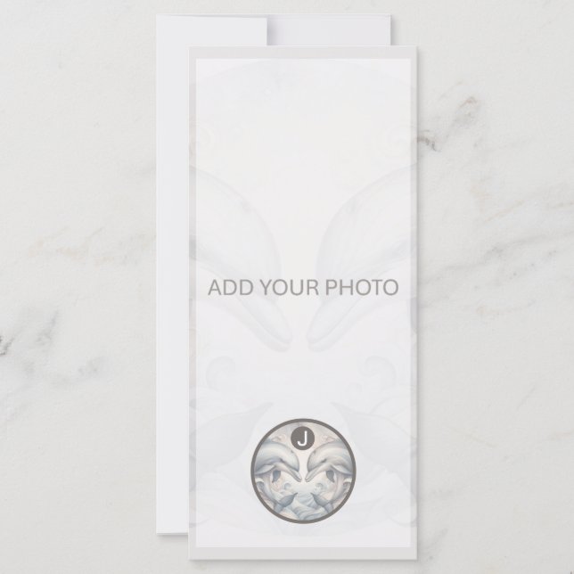 Dolphin Wedding Photo Announcement QR Code (Front)