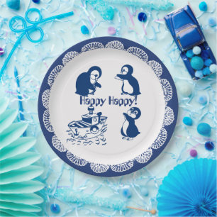 Dolphin, Whales and Penguins Paper Plates