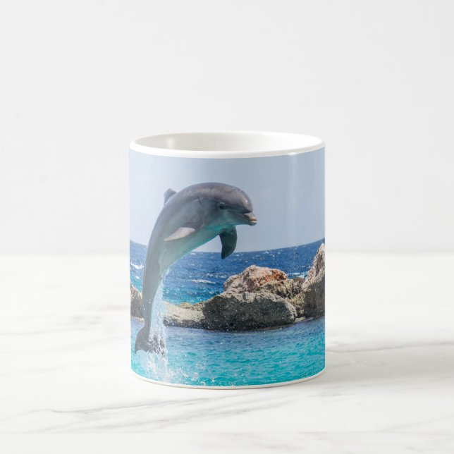 Dolphin White Coffee Mug (Center)