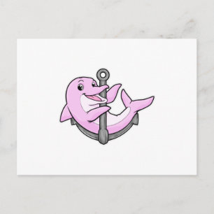 Dolphin with Anchor Postcard