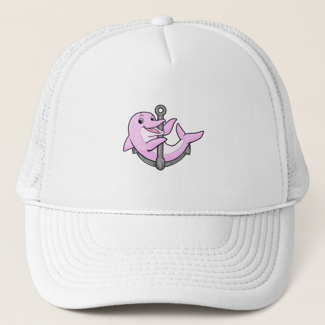 Dolphin with Anchor Trucker Hat (Front)