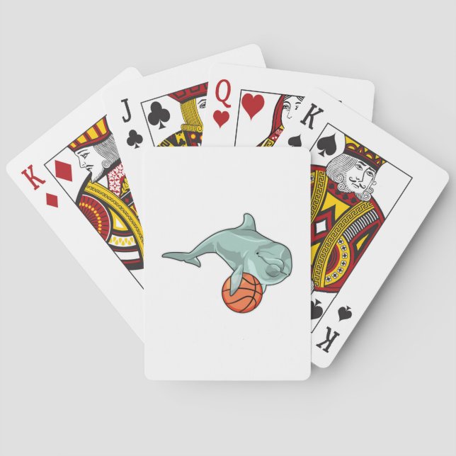 Dolphin with Basketball Poker Cards (Back)