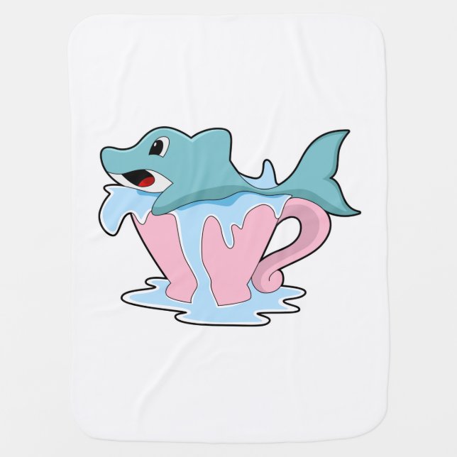 Dolphin with Cup of Water.PNG Baby Blanket (Front)